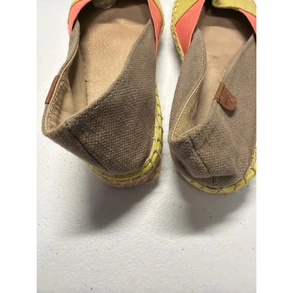 Sperry Top-Sider Katama Colorblock Canvas Espadrille Flats Yellow Coral Taupe 8